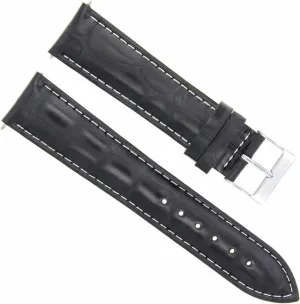 With 36mm Tudor Automatic nomadic converge portrait commentator fen due Watch Black With White Stitching Ewatchparts 20mm Leather Watch Band Strap Compatible 
