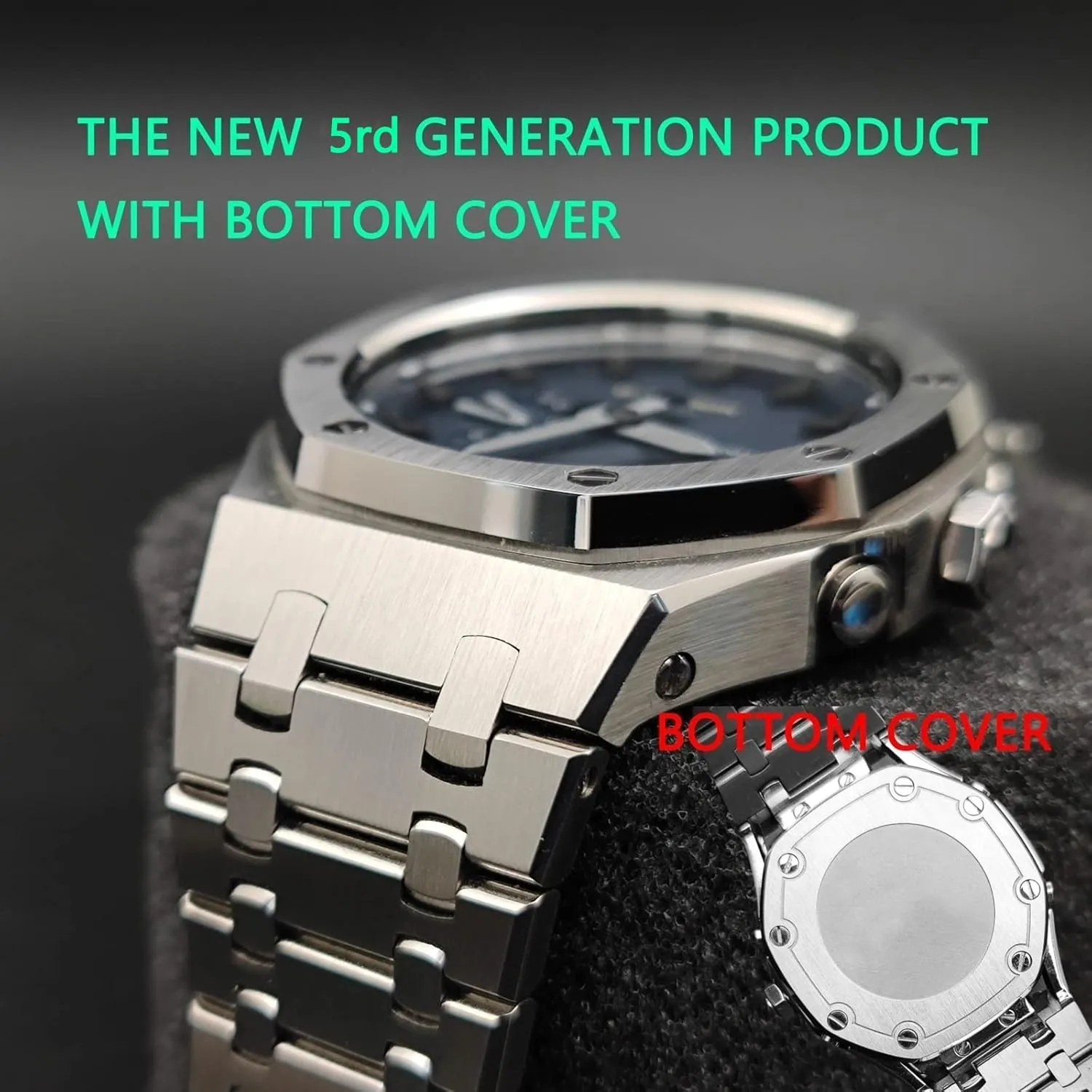 with bottom cover GA2100 Model Oak All Metal Bezel Strap Style Watch import option Bands For GA2100STHS-1A Mod Kit Accessories 