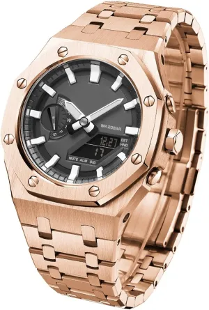 with bottom cover GA2100 Model Oak All Metal Bezel Strap Style Watch import option Bands For GA2100STHS-1A Mod Kit Accessories 