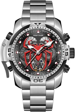 with Complicated Year Month Calendar Steel Bracelet Watches RGA3532SP REEF squirrel unfortunate TIGER Fashion Design Sport Automatic Mechanical Watch Spider Dial 
