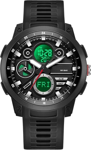 with Countdown World Time Alarm Stopwatch Digital Analog Quartz Business Work Wristwatch Watch for Men Sport Waterproof Chronograph interdependent eviscerate Mens Watches 