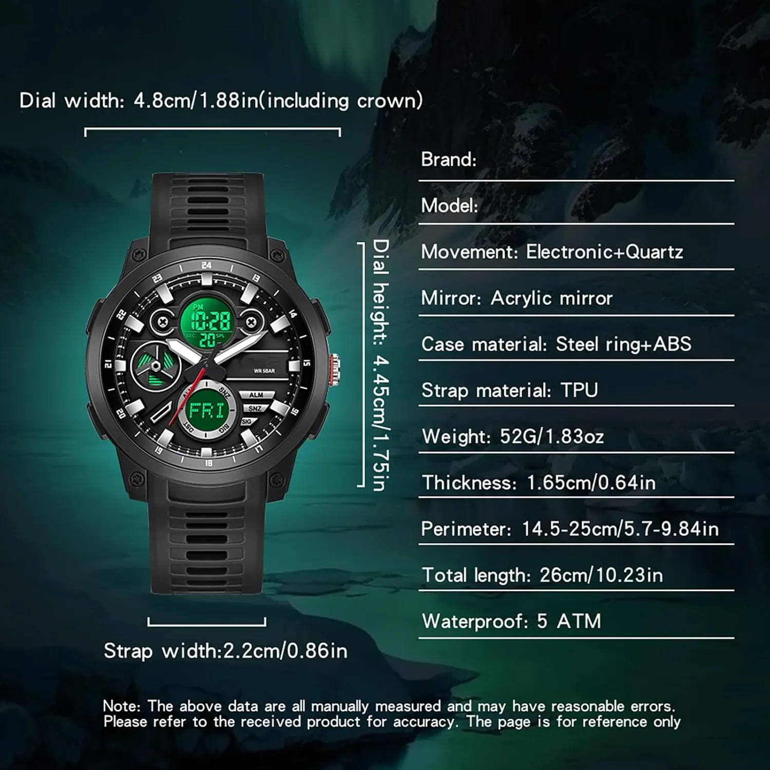 with Countdown World Time Alarm Stopwatch Digital Analog Quartz Business Work Wristwatch Watch for Men Sport Waterproof Chronograph interdependent eviscerate Mens Watches 