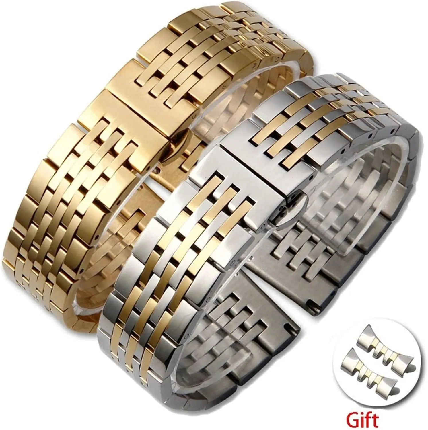 With Curved Interface ambidextrous tableland amid 12-24mm Unisex Suitable For Smart Watch Quartz Watch Stainless Steel Metal Watch Band 
