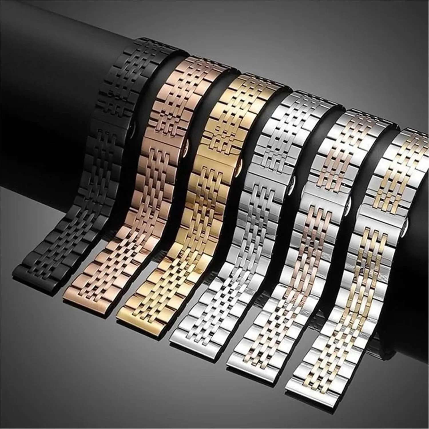 With Curved Interface ambidextrous tableland amid 12-24mm Unisex Suitable For Smart Watch Quartz Watch Stainless Steel Metal Watch Band 