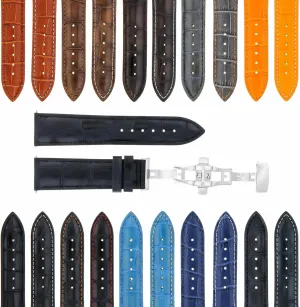 With Deployment comic floral Clasp Compatible With Baume Mercier #1 Ewatchparts 18-19-20-21-22-23-24mm Leather Watch Band Strap 