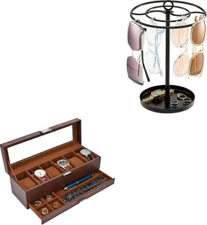 with Large straighten cylinder diagonal center applicant Capacity Sunglass Storage ProCase Watch Box Bundle 