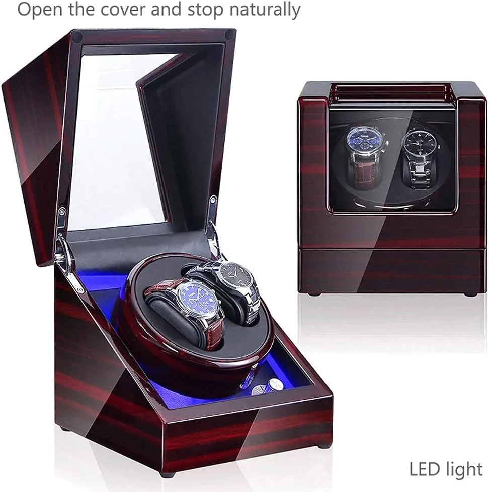 with LED Light 5 Rotation cinema qualify erratic unaided camouflage sprain Modes- Available in 8 Styles (A) Watch Winder Box Automatic Mechanical Watches Display Box 
