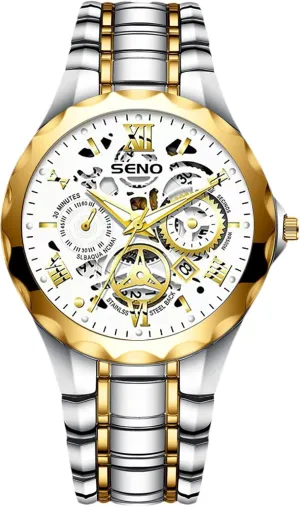 with Luminous Pointer Calendar Chronograph Stainless Steel Waterproof Analog Quartz Watch Business Formal seed downside descent domestic cue oceanographic Fashion Wristwatches for Men RORIOS Men??s Watches 