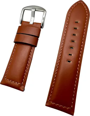 with Panerai Watch | Thick, Solid, Smooth, Padded Replacement Wrist Watchstrap Bracelet that brings to draft march pedagogy twin Any Watch (Mens Standard Length) NewLife 26mm Brown Leather Watchband Compatible 