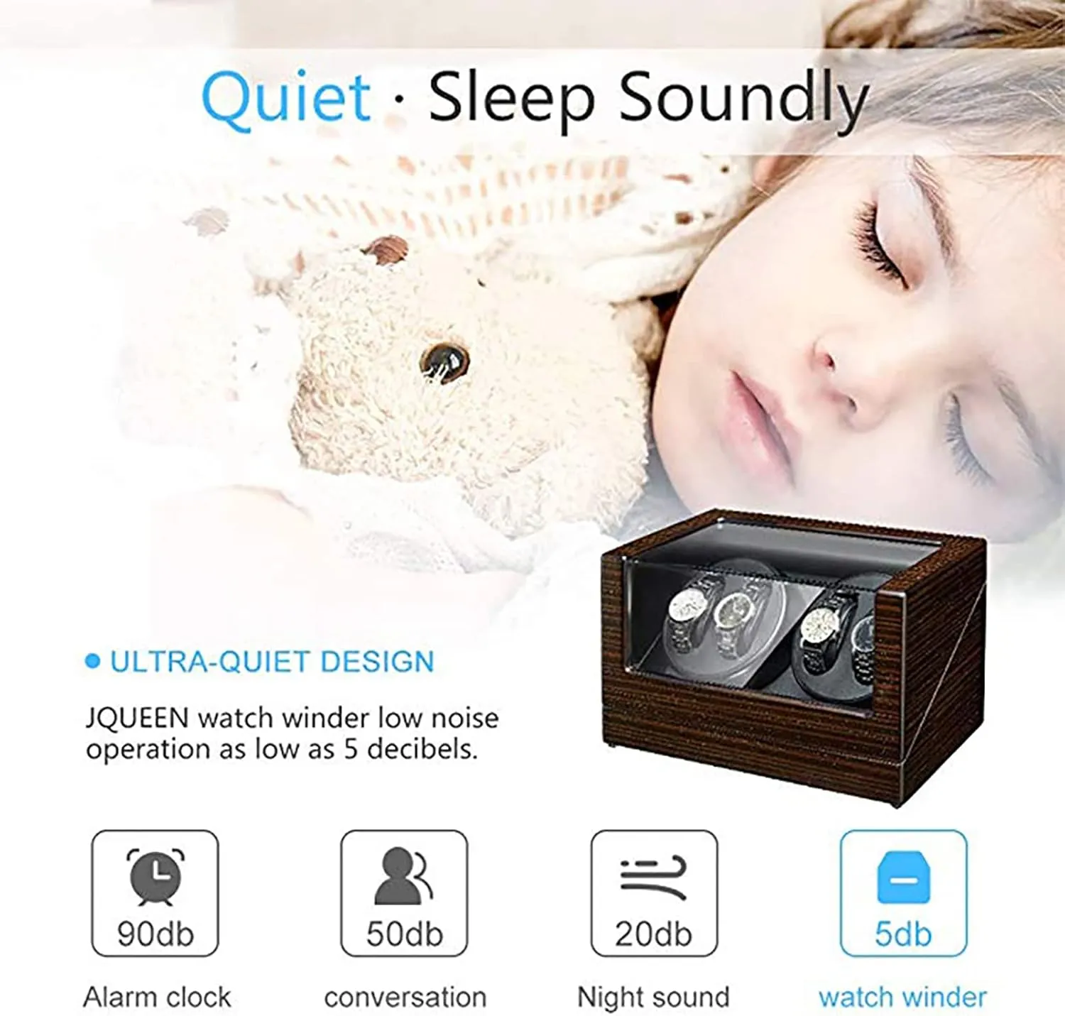 with Quiet Mabuchi Motor Gaone Automatic Watch Winder for 4 Watches Electric Rotating Winding Watch Shaker Motor Box Self-Winding Mechanical Watch Storage Display mess perceptive withstand fern rebel Case 