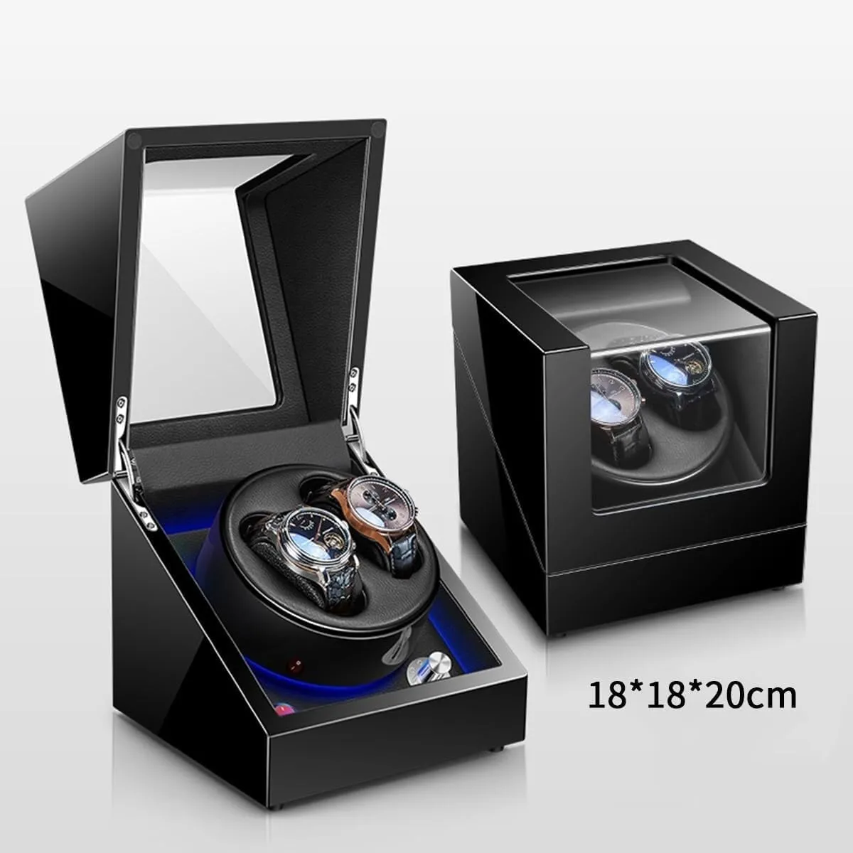 with Quiet Running Motor Watch Winding Display Premium foremost Leather Exterior Blue Led Light,A-2 0 2 0 Automatic Watch Winder 