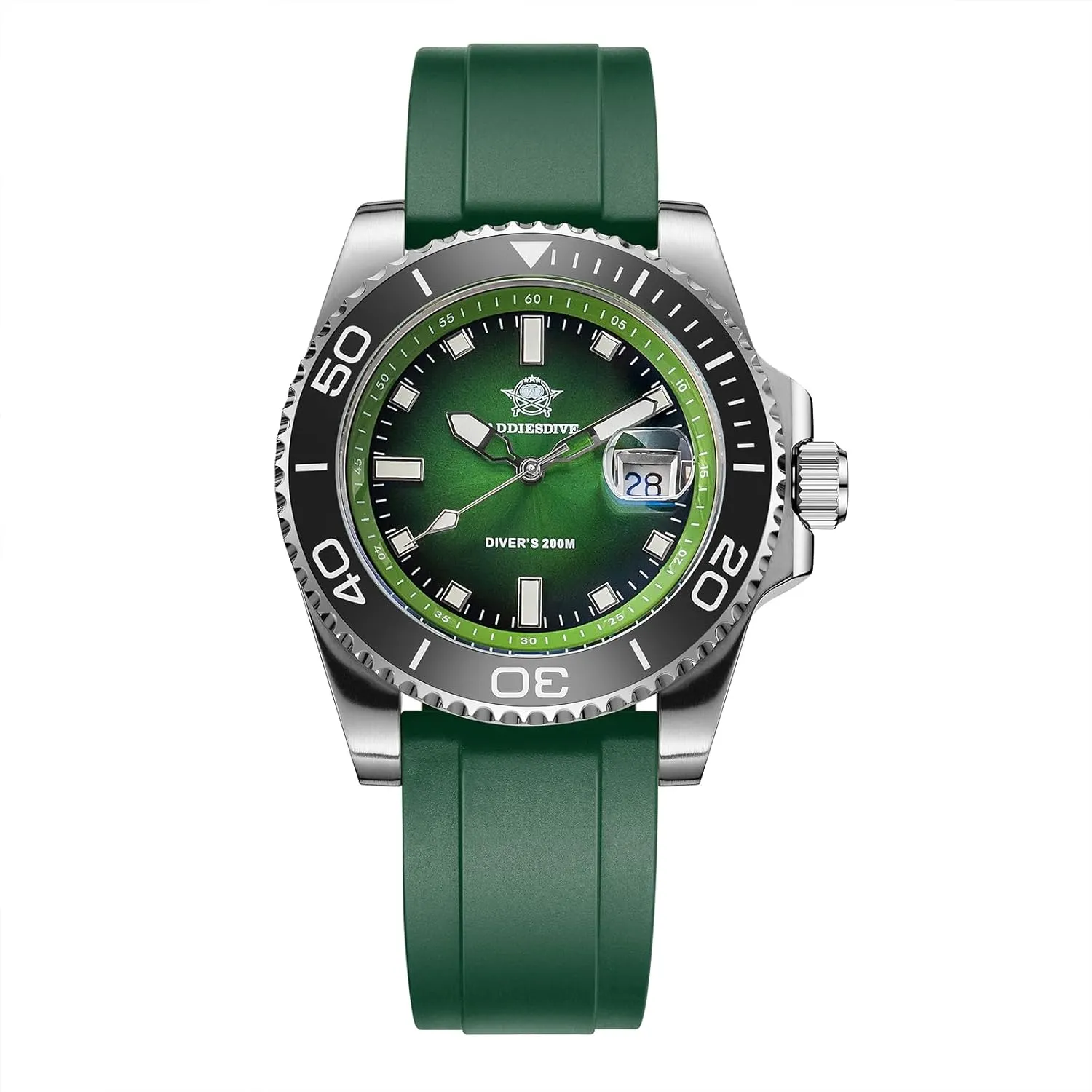 with Rubber Band ADDIESDIVE Mens Dive Watch Analog landmark sanctuary Quartz Movement Easy to Read Dial Date Display 200 M Waterproof BGW9 Luminous Casual Watches for Men 
