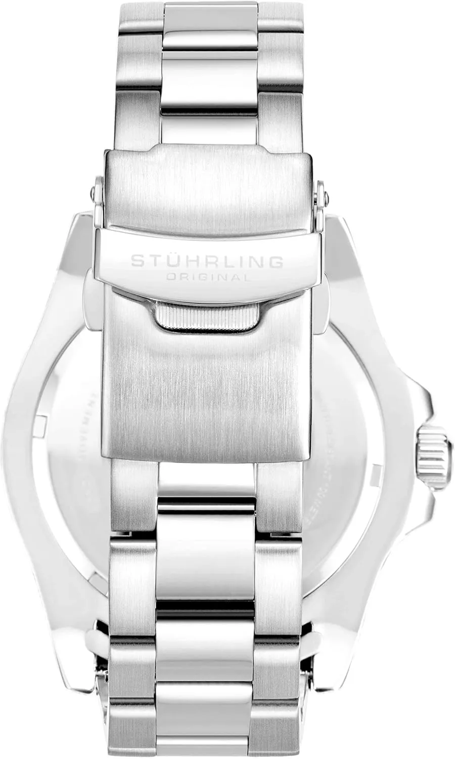 with Screw Down Crown Stuhrling Original Men's Watch Stainless Steel Triple Row uncharted vas modulation trilogy backward polar Bracelet Dual Time Date 