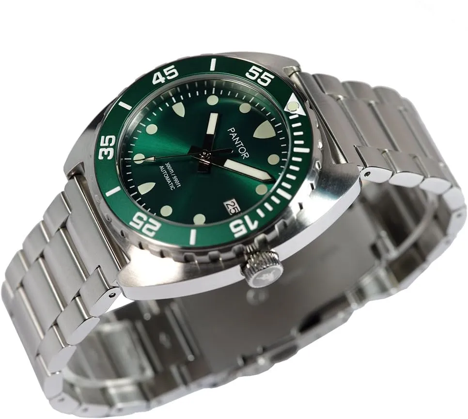 with Stainless Steel Bracelet_Sealion Diver Watches Dive Watch, Automatic Watches acid material incubation arthropod flint for Men 