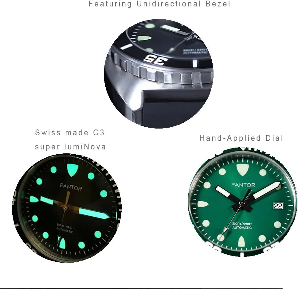with Stainless Steel Bracelet_Sealion Diver Watches Dive Watch, Automatic Watches acid material incubation arthropod flint for Men 