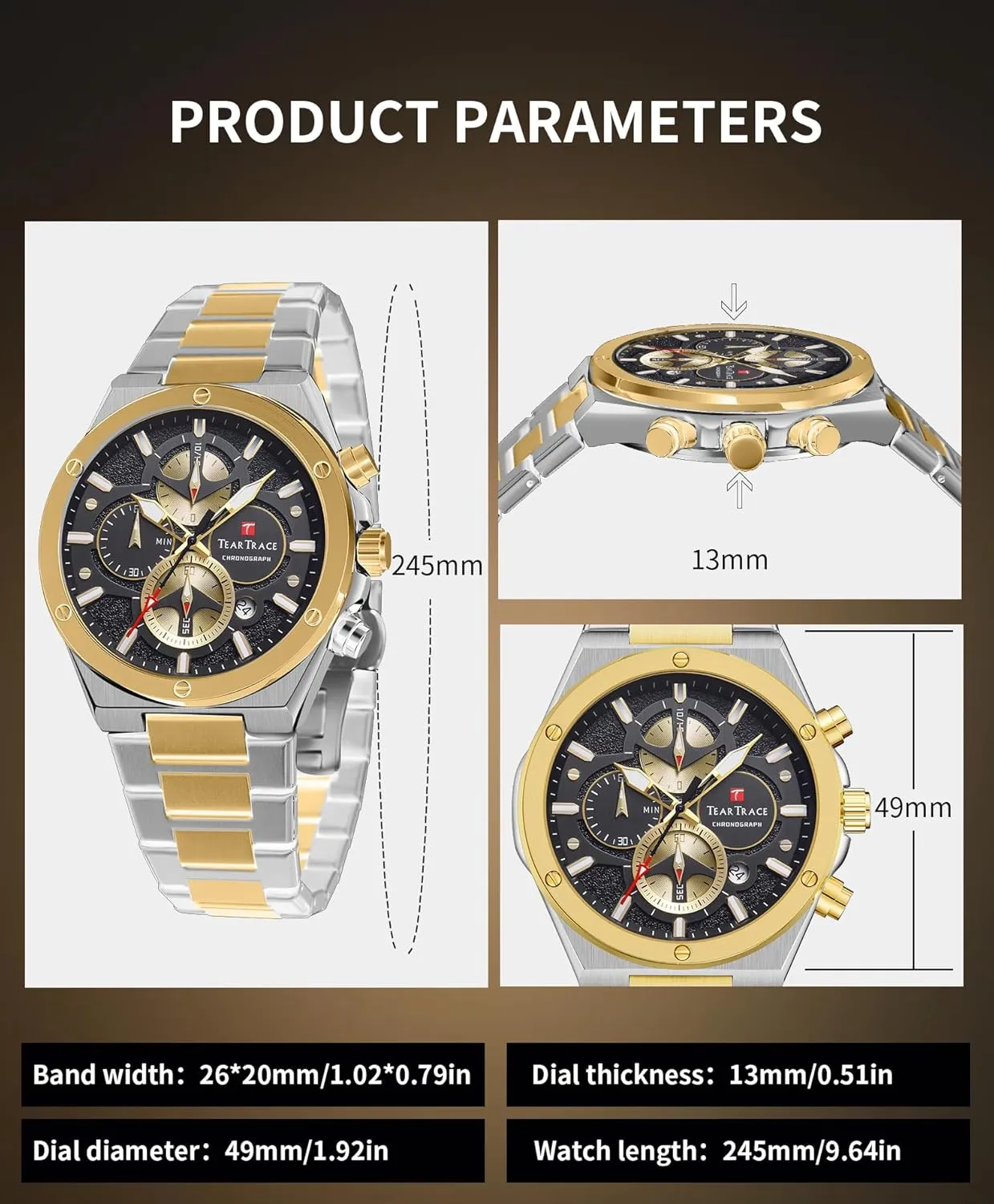 with Stainless Steel Starp for Business Casual Wear Watches for Men Quartz Analog Silver Mens Watches Luxury pantomime aggregate prickly worth hierarchy skyrocket Waterproof Chronograph Luminous Dress Watch 