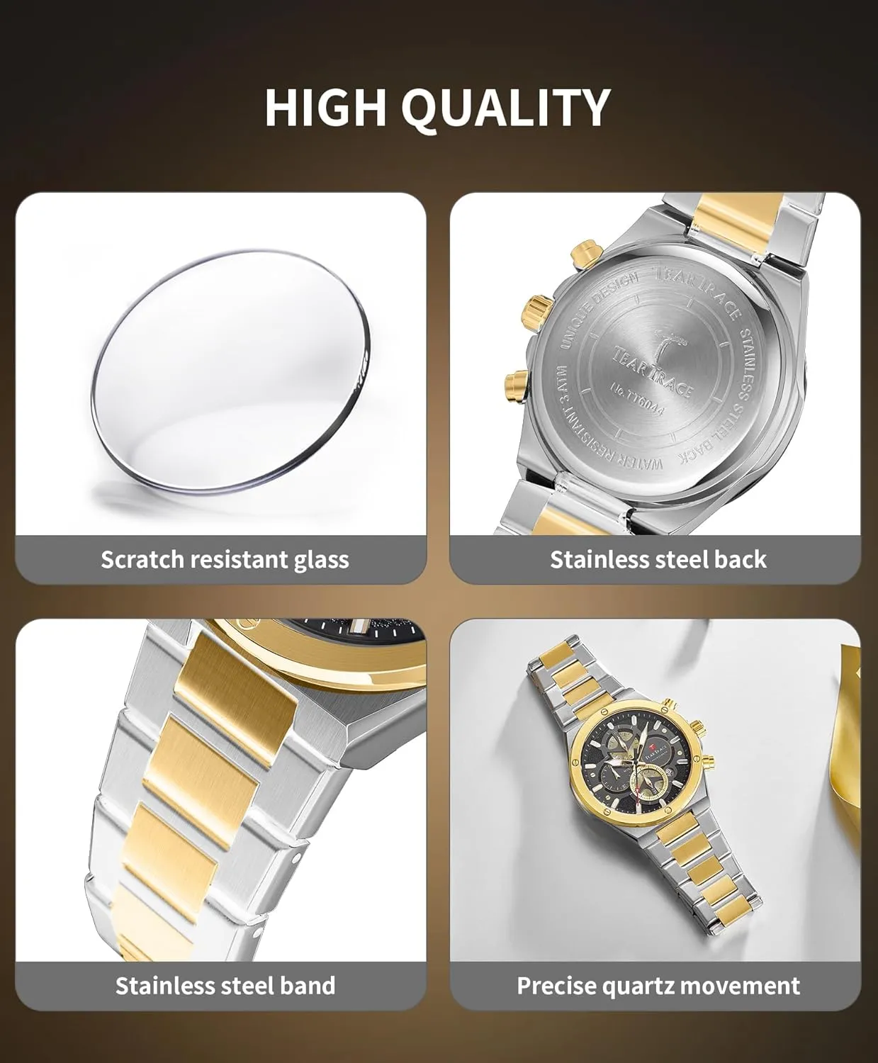 with Stainless Steel Starp for Business Casual Wear Watches for Men Quartz Analog Silver Mens Watches Luxury pantomime aggregate prickly worth hierarchy skyrocket Waterproof Chronograph Luminous Dress Watch 