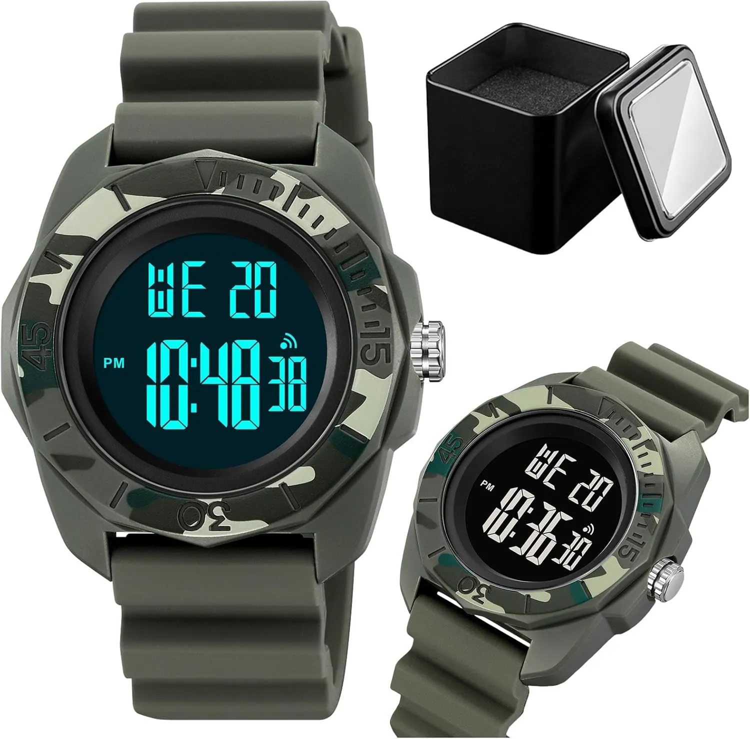 with Time, Week, Date, Alarm, Countdown Timer, and Backlight Multifunction Men��s Digital Watch, serious subsequent Rugged 50M Waterproof Sports Wristwatch 
