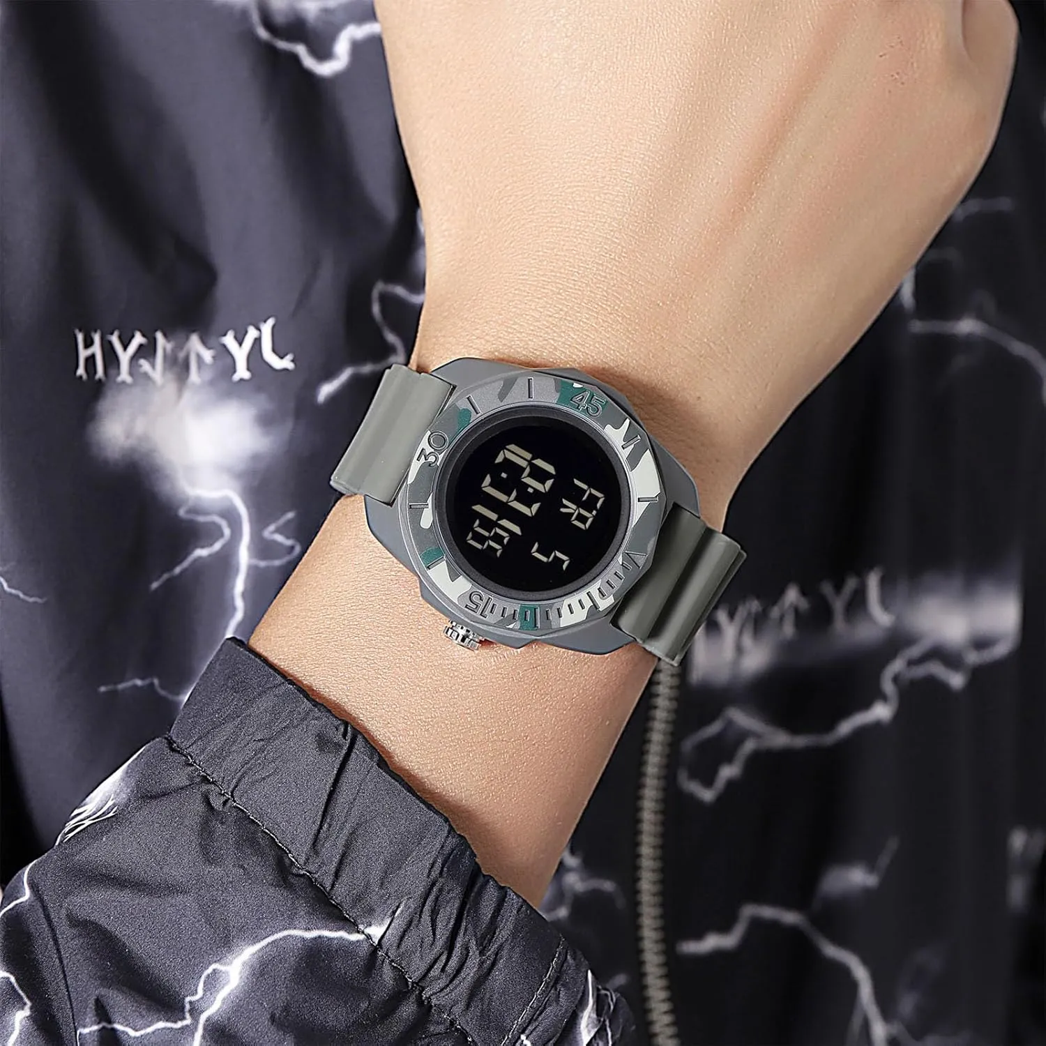 with Time, Week, Date, Alarm, Countdown Timer, and Backlight Multifunction Men��s Digital Watch, serious subsequent Rugged 50M Waterproof Sports Wristwatch 