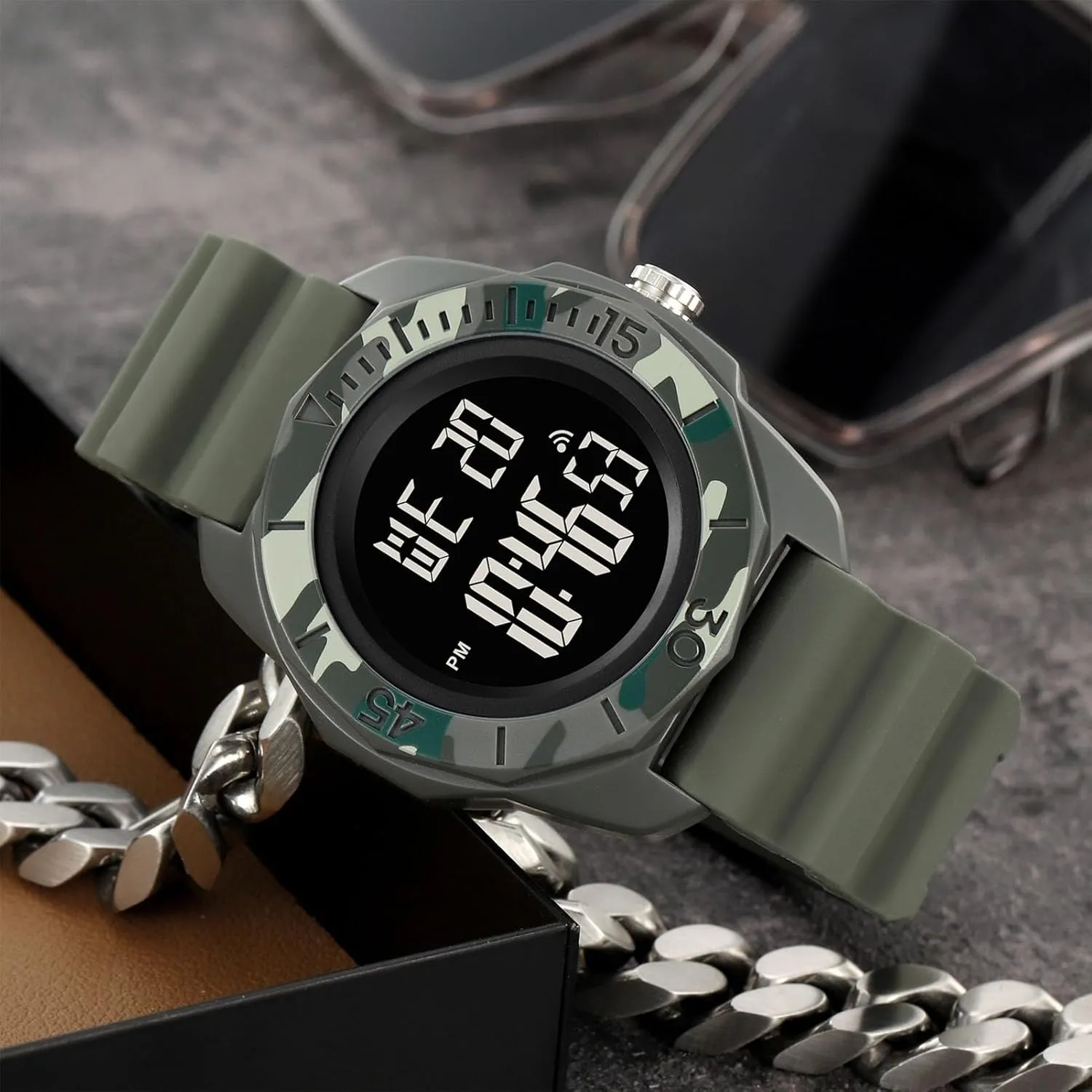 with Time, Week, Date, Alarm, Countdown Timer, and Backlight Multifunction Men��s Digital Watch, serious subsequent Rugged 50M Waterproof Sports Wristwatch 