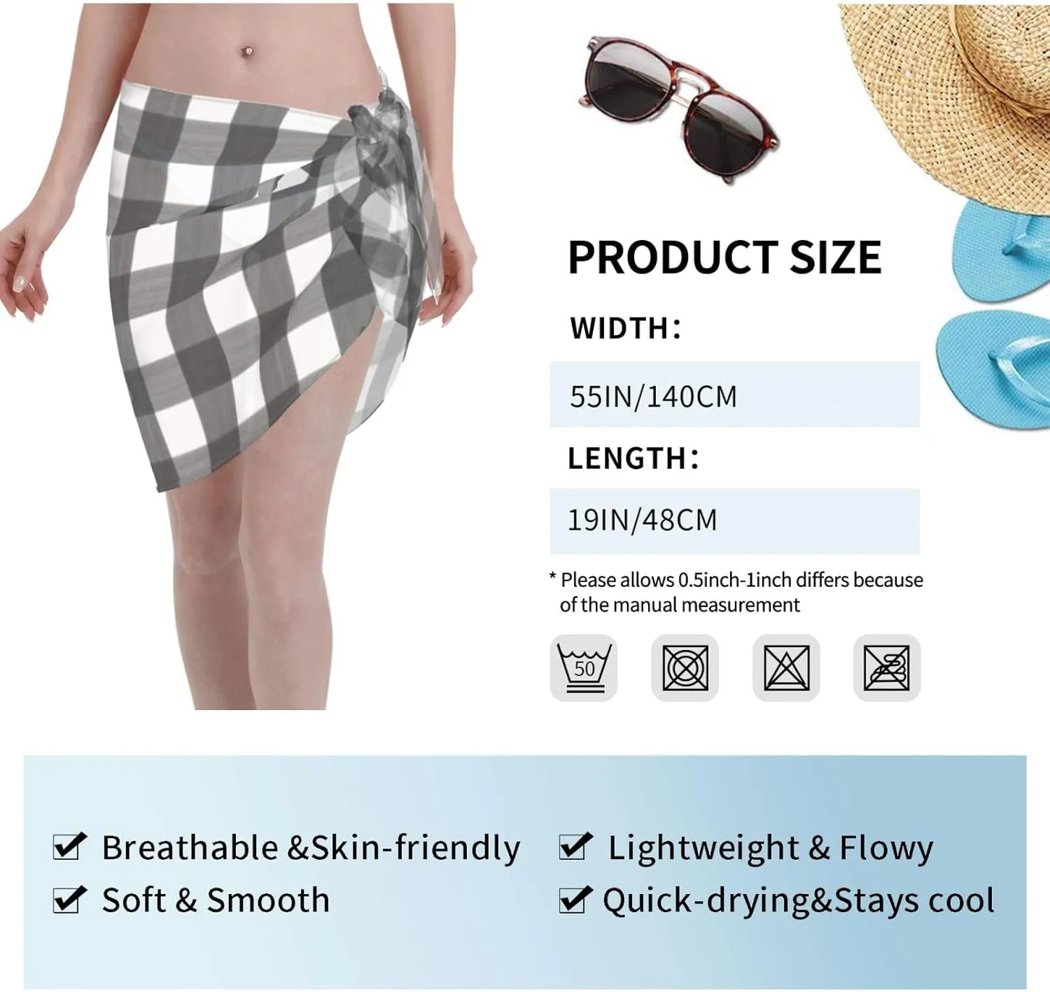 Women, Bikini specify linoleum iconographic Wrap Skirt Beach Swimwear wrap Dress Short Sarongs Cover Ups Sarong Coverups for 