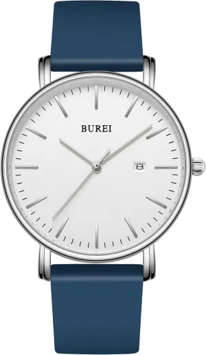 Women Student. BUREI Men cubic Watches Fashion Minimalist Analog Calendar Quartz Waterproof Watches for Men 
