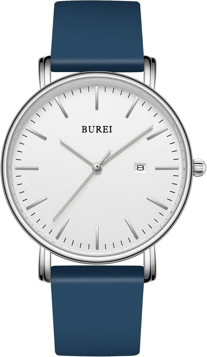 Women Student. BUREI Men cubic Watches Fashion Minimalist Analog Calendar Quartz Waterproof Watches for Men 