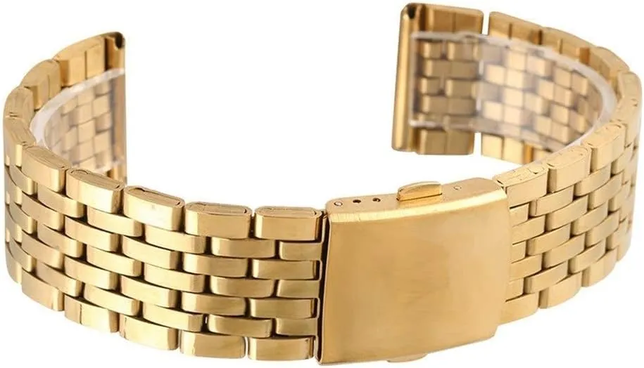 women watches conserve mysteriously client nearness communal security replacement bracelet bracelet watch strap gold 18/20/22mm hollow stainless steel watch strap folding clasp with safety band for men 
