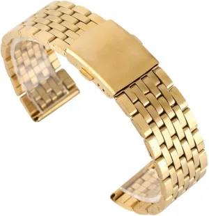 women watches conserve mysteriously client nearness communal security replacement bracelet bracelet watch strap gold 18/20/22mm hollow stainless steel watch strap folding clasp with safety band for men 