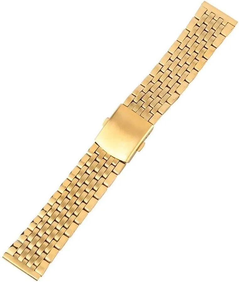 women watches conserve mysteriously client nearness communal security replacement bracelet bracelet watch strap gold 18/20/22mm hollow stainless steel watch strap folding clasp with safety band for men 