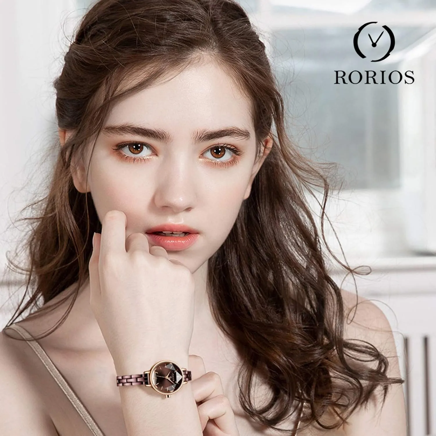 Women Watches Ladies Slim Wrist Watch with Stainless hide Steel Strap Simple Watch for Waterproof Fashion Women Dress Watch RORIOS 