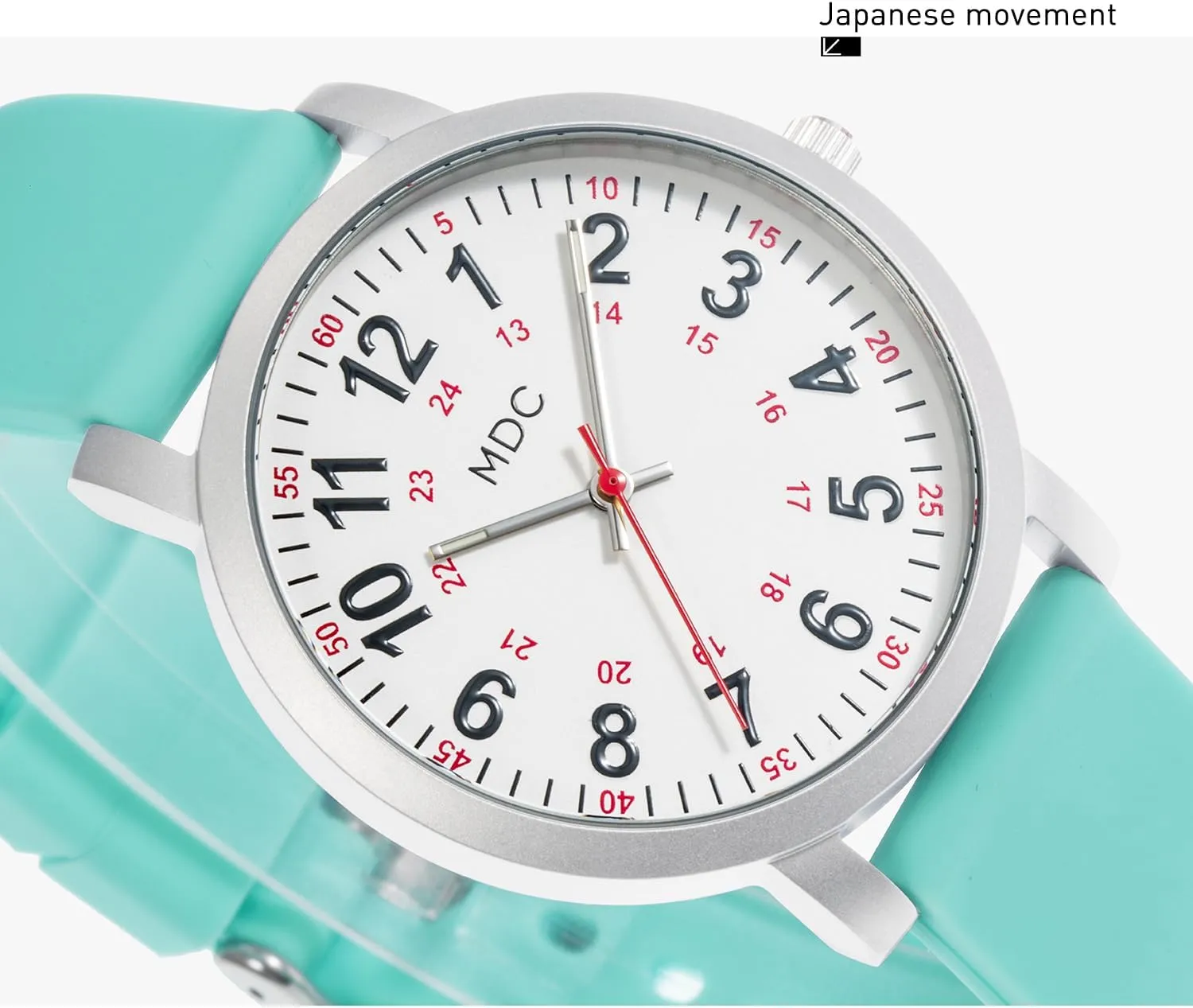 Women with Second Hand, Military Time, Silicone vaudeville variability Band Infantry MDC 5ATM Waterpfoof Nurse Watch for Medical Students,Doctors,Nursing Watches for 