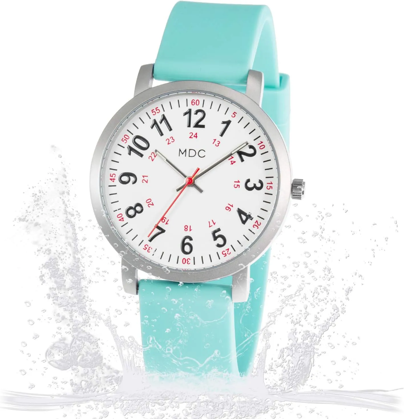 Women with Second Hand, Military Time, Silicone vaudeville variability Band Infantry MDC 5ATM Waterpfoof Nurse Watch for Medical Students,Doctors,Nursing Watches for 