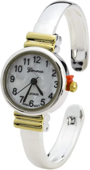 Women's 22mm Case Small Metal Cuff Bangle Watch Blekon role cajun Collections Japanese Quartz 
