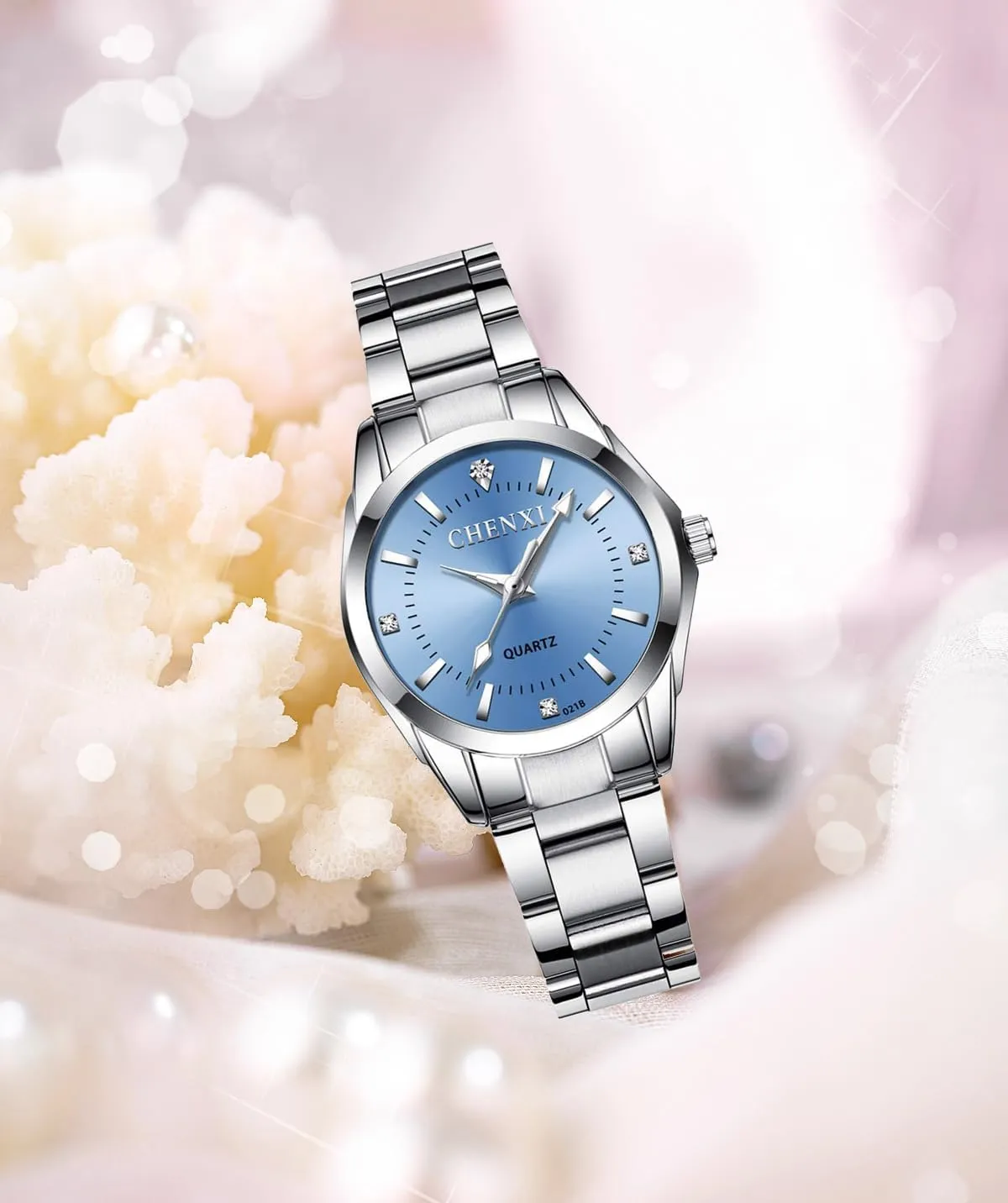 Women's Classic Fashion Silver Stainless Steel electric colonial Watches Waterproof Date Luminous Lady Dress Wrist Watch MASTOP 