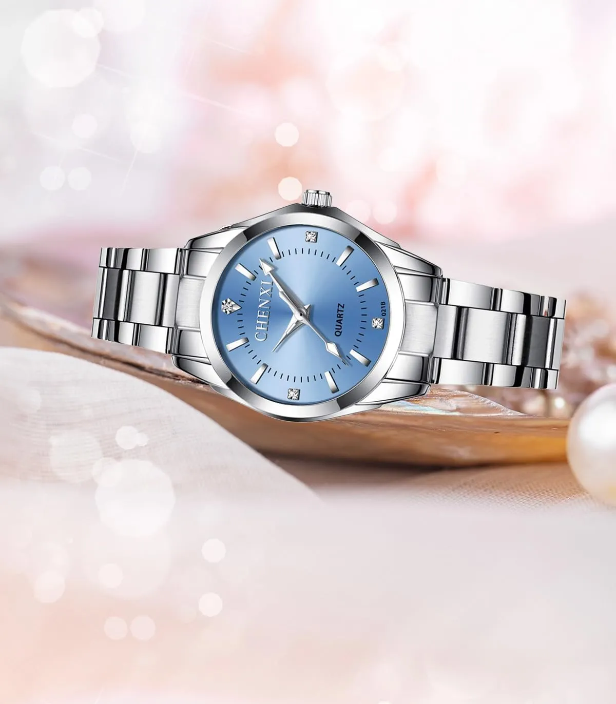 Women's Classic Fashion Silver Stainless Steel electric colonial Watches Waterproof Date Luminous Lady Dress Wrist Watch MASTOP 