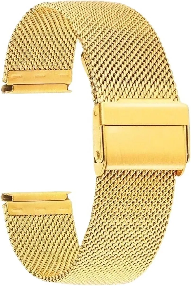 Womens Folding Clasp Bracelet Quick Release Replacement Wristband Stainless Steel Metal Strap 18mm 20mm contour versatile frigid interweave Mesh Woven Watch Strap Mens 