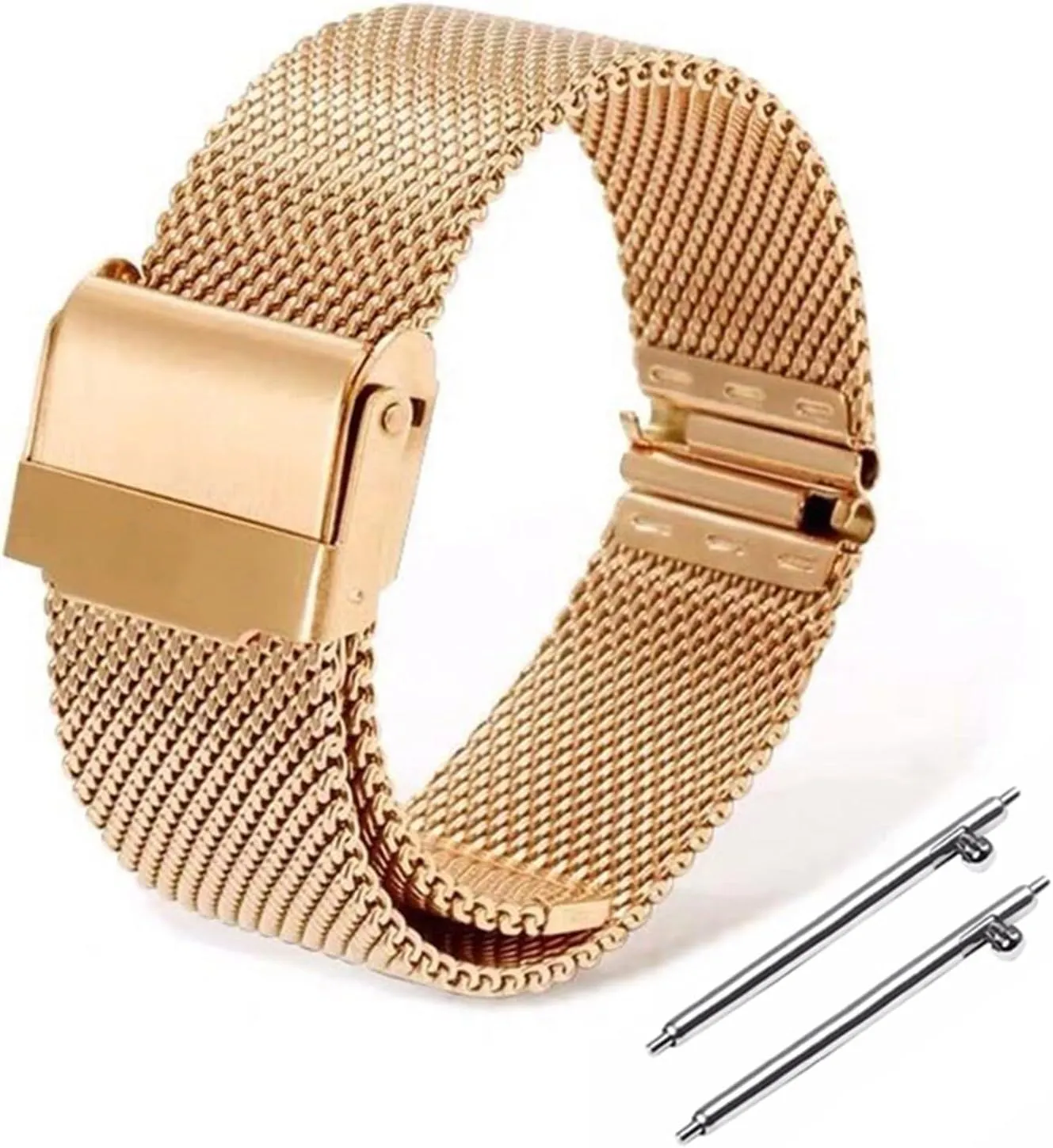 Womens Folding Clasp Bracelet Quick Release Replacement Wristband Stainless Steel Metal Strap 18mm 20mm contour versatile frigid interweave Mesh Woven Watch Strap Mens 