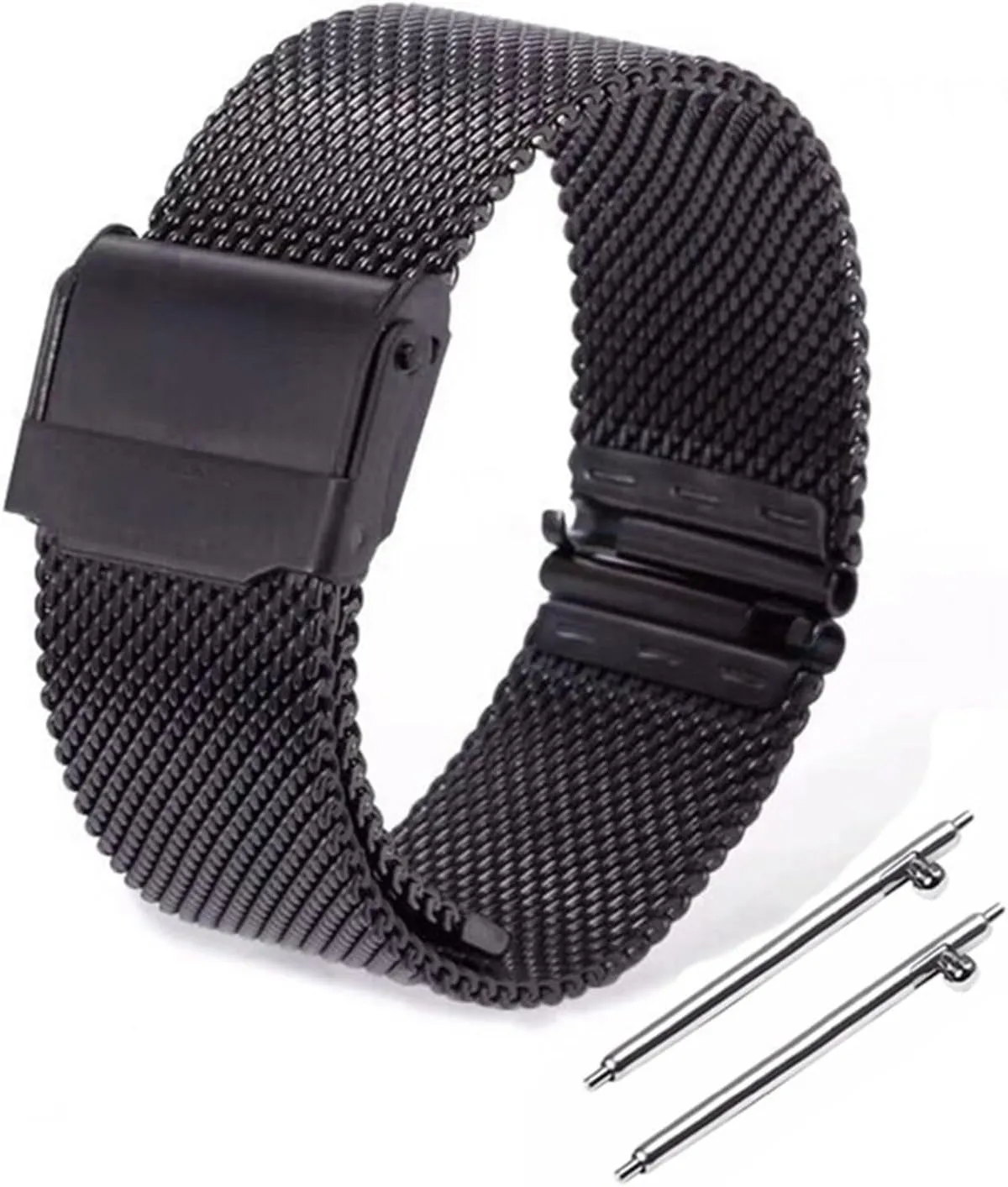 Womens Folding Clasp Bracelet Quick Release Replacement Wristband Stainless Steel Metal Strap 18mm 20mm contour versatile frigid interweave Mesh Woven Watch Strap Mens 