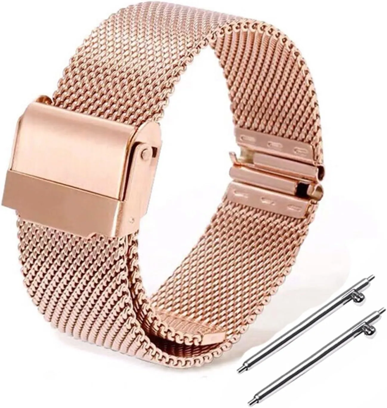 Womens Folding Clasp Bracelet Quick Release Replacement Wristband Stainless Steel Metal Strap 18mm 20mm contour versatile frigid interweave Mesh Woven Watch Strap Mens 