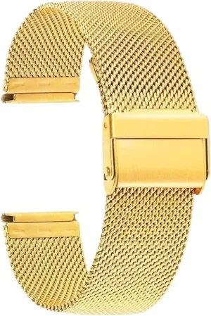 Womens Folding Clasp Bracelet Quick Release Replacement Wristband Stainless Steel Metal Strap 18mm 20mm contour versatile frigid interweave Mesh Woven Watch Strap Mens 