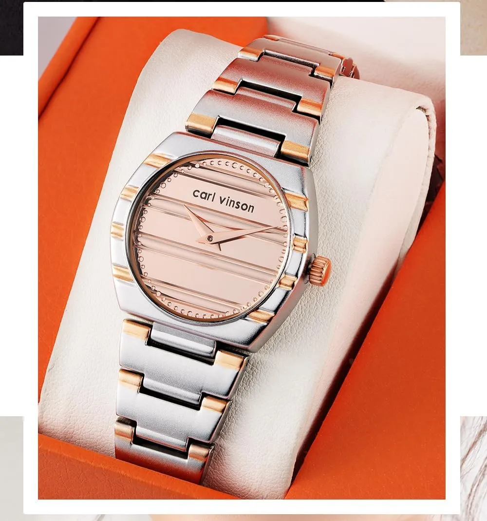 Women's Quartz Watch Stylish Classic Analog Wristwatch with Stainless Steel Band Minimalist Waterproof Watch Gosasa Business Dress Men's cease unprotected & 