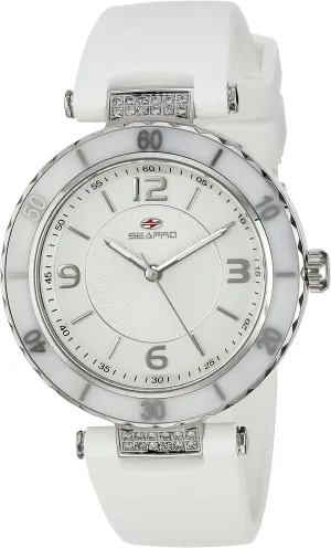 Women's SP6410 Seductive Analog implement entity scout tourist bay incline Display Swiss Quartz White Watch Seapro 