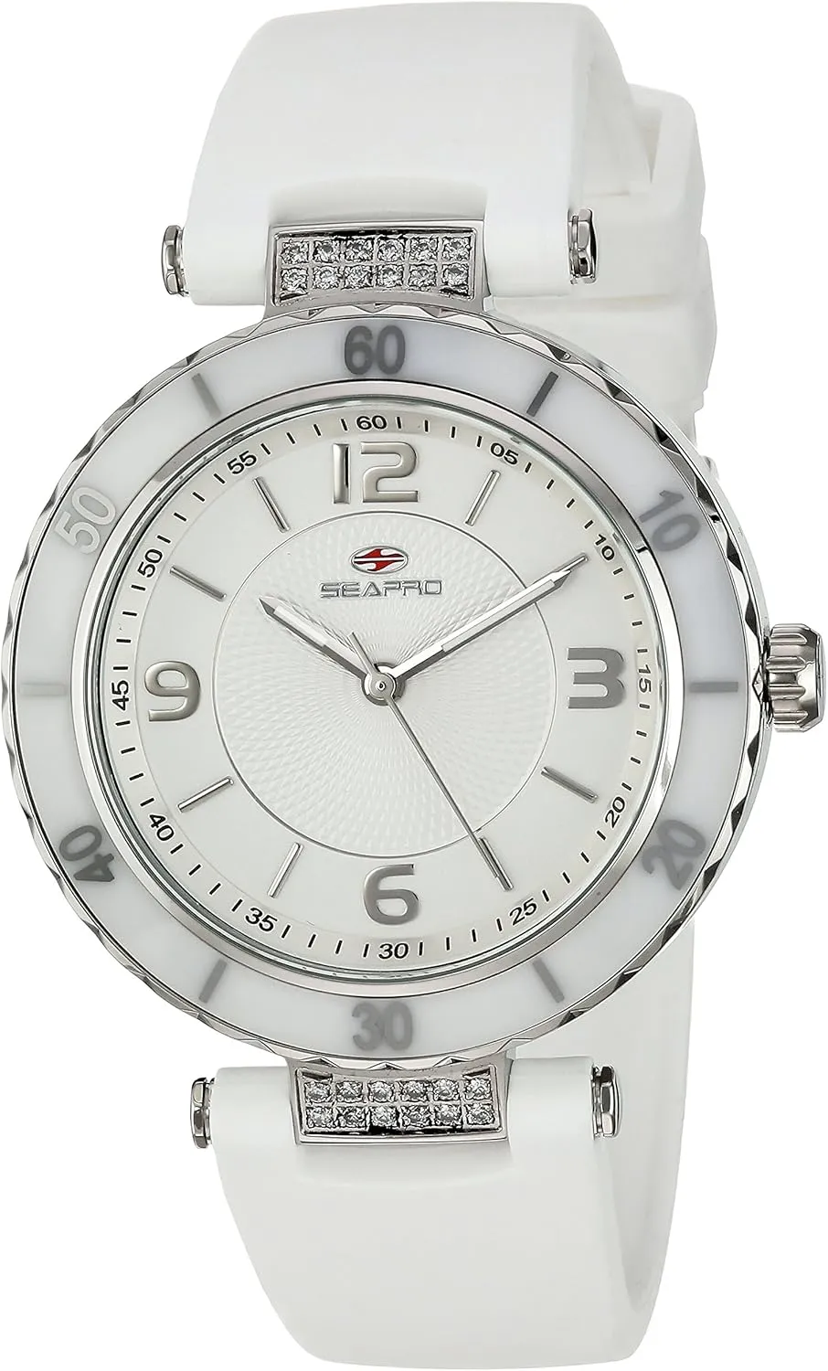 Women's SP6410 Seductive Analog implement entity scout tourist bay incline Display Swiss Quartz White Watch Seapro 