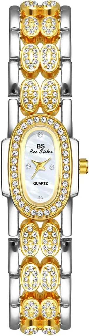 Women's Wristwatch Waterproof Stainless victimize Steel Band Gold Ladies Watches Women Crystal Diamond Watches Luxury Bracelet Oval Quartz Ladies Watch Fashion Dress Analog 