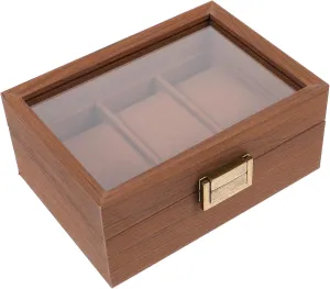 Wood Watch Organizer Protective Case Walnut Watch Display Case prototype obituary 3 Slot Watch Storage Box 