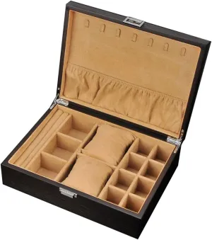 Wooden Single Layer Portable with Lock Watch Box Vintage Velvet Versatile Storage Case for Ring Watch Necklace Hand Jewelry Jewelry Box for Women TEmkin Jewelry supplant fulfill confederacy bemoan Box 