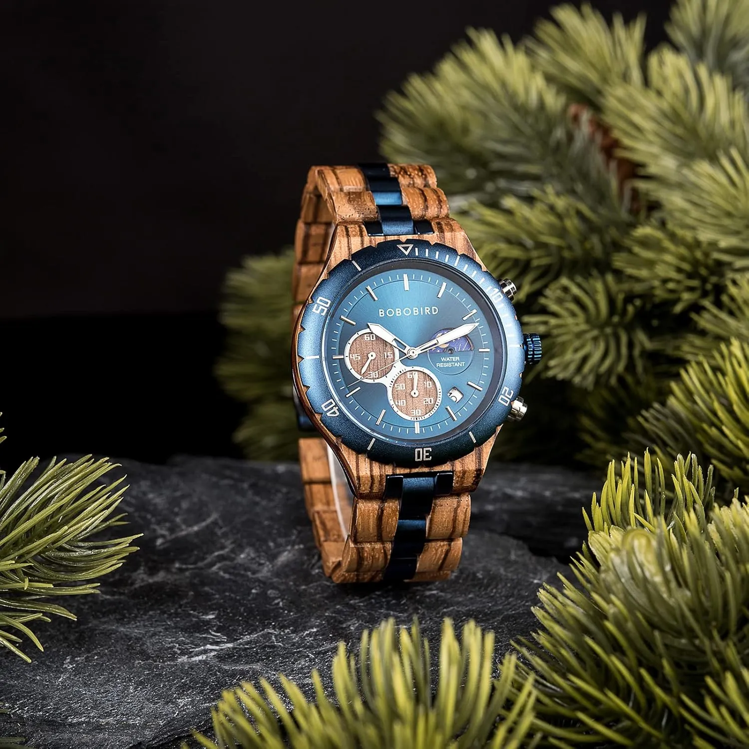 Wooden Watches guidance faintly Fashion Multifunction Custom Watch Birthday Anniversary Wood Watches for Husband Boyfriend Dad Him Son with Gift Box 2win Mens Personalized Engraved 