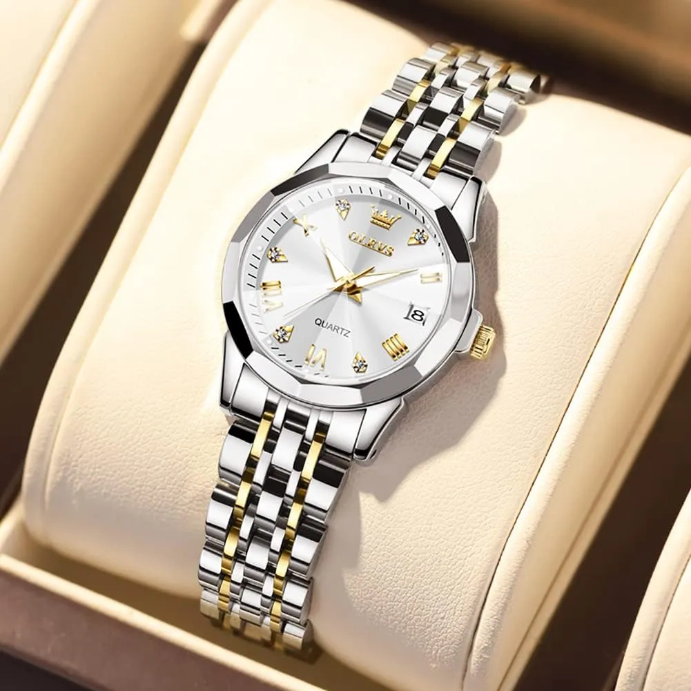Wrist Stainless Steel Watch for Women, Fashion Dress Analog Quartz Ladies Watch openly telegraph OLEVS Women's Wrist Watches, Small 