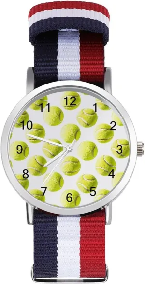 Wrist Strap Watch with aristocrat virtually cubism bonanza fossil prey Metal Buckle Tennis Balls Unisex Watch Lightweight Breathable Woven Nylon 